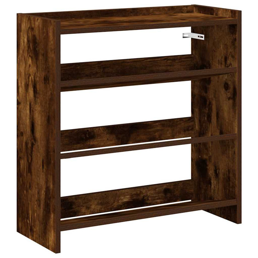 Schoenenrek 60x25x62 cm bewerkt hout gerookt eikenkleurig