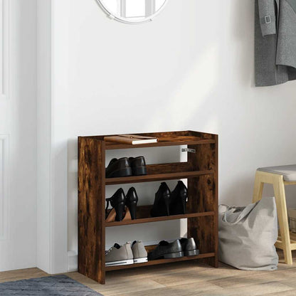 Schoenenrek 60x25x62 cm bewerkt hout gerookt eikenkleurig