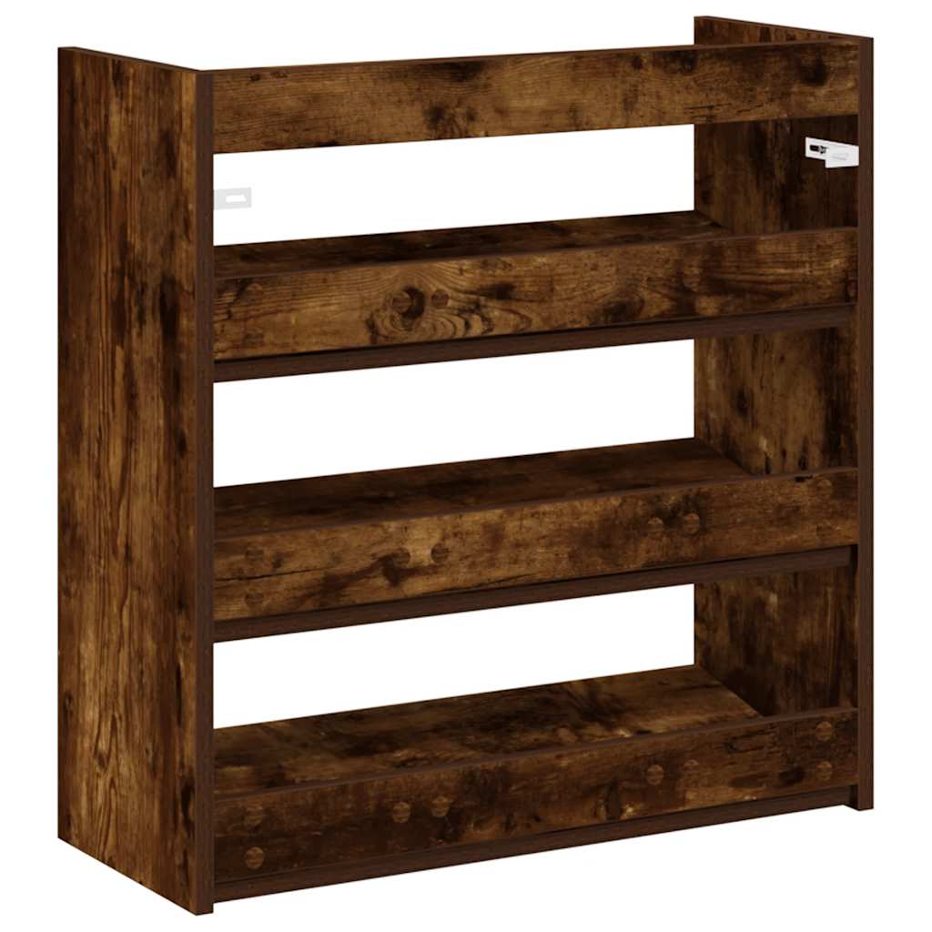 Schoenenrek 60x25x62 cm bewerkt hout gerookt eikenkleurig