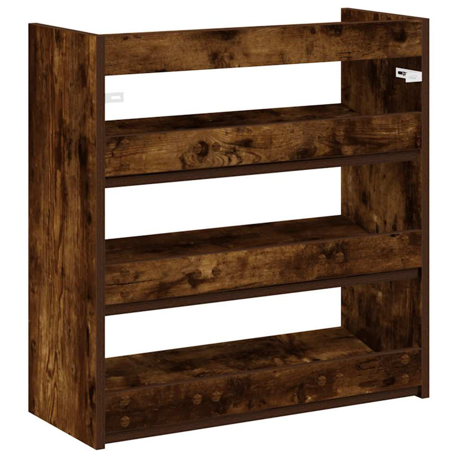 Schoenenrek 60x25x62 cm bewerkt hout gerookt eikenkleurig