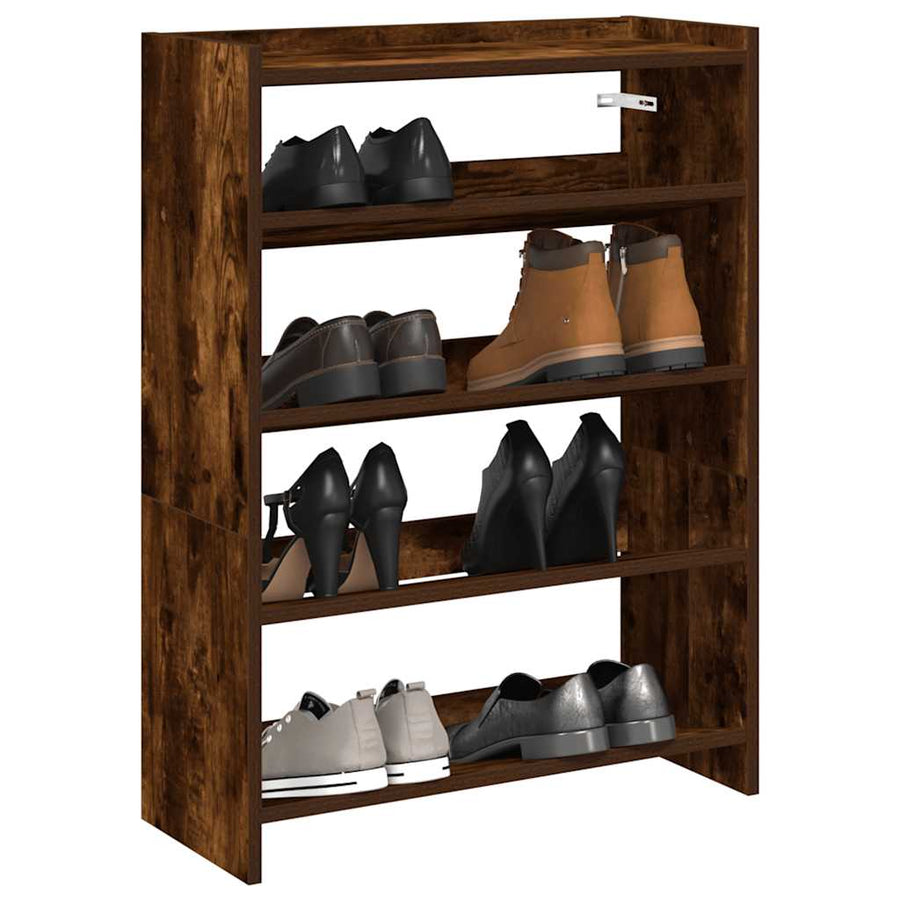 Schoenenrek 60x25x62 cm bewerkt hout gerookt eikenkleurig