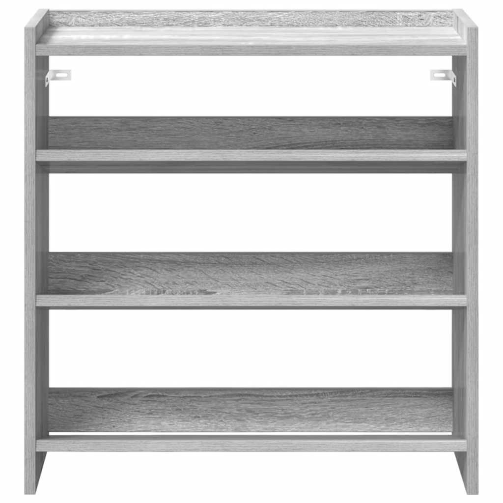 Schoenenrek 60x25x62 cm bewerkt hout grijs sonoma eikenkleurig