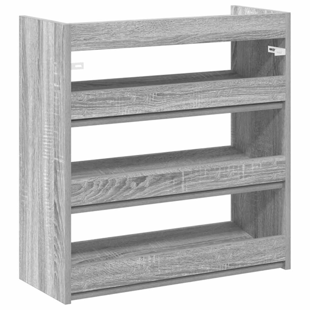 Schoenenrek 60x25x62 cm bewerkt hout grijs sonoma eikenkleurig