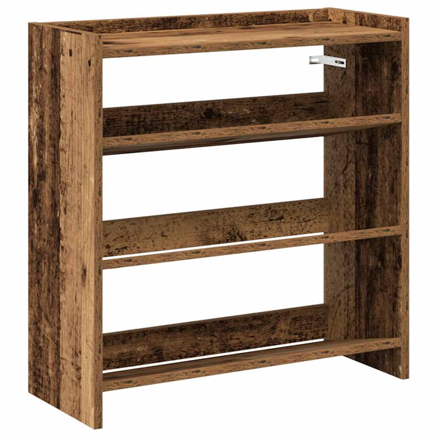 Schoenenrek 60x25x62 cm bewerkt hout oud houtkleurig