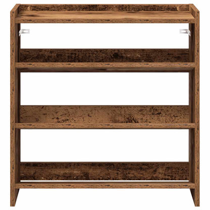 Schoenenrek 60x25x62 cm bewerkt hout oud houtkleurig