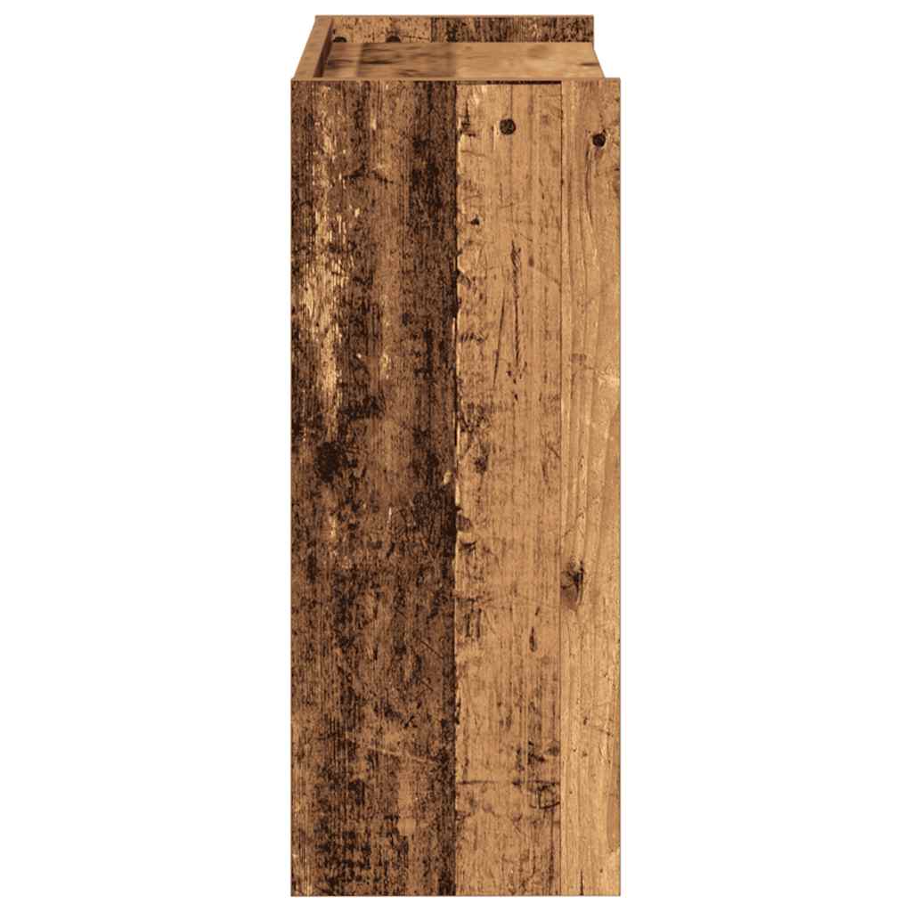 Schoenenrek 60x25x62 cm bewerkt hout oud houtkleurig