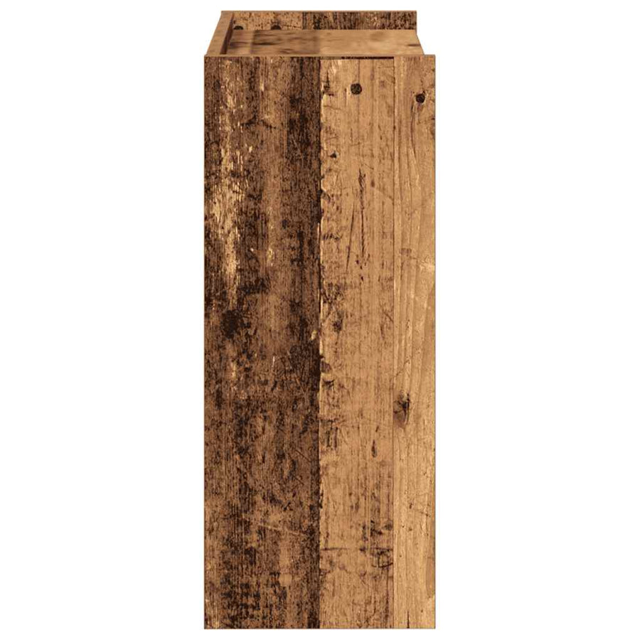 Schoenenrek 60x25x62 cm bewerkt hout oud houtkleurig