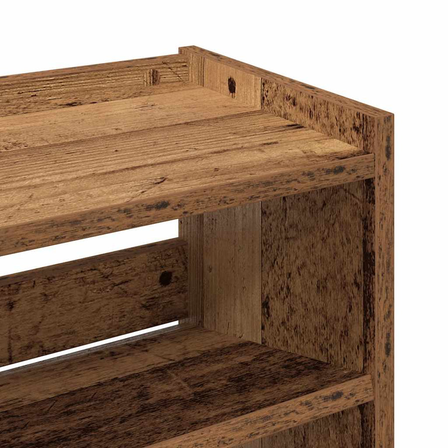 Schoenenrek 60x25x62 cm bewerkt hout oud houtkleurig