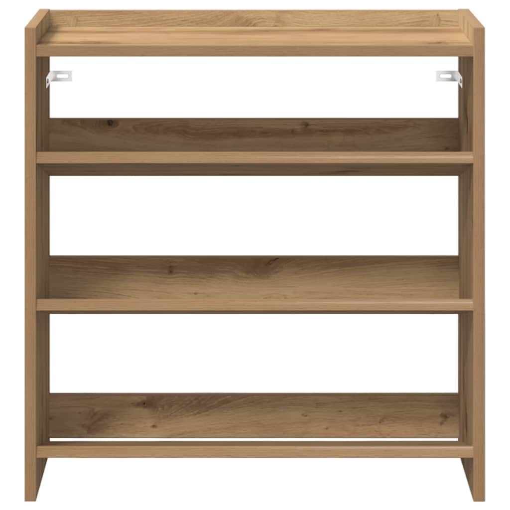 Schoenenrek 60x25x62 cm bewerkt hout artisanaal eikenkleur