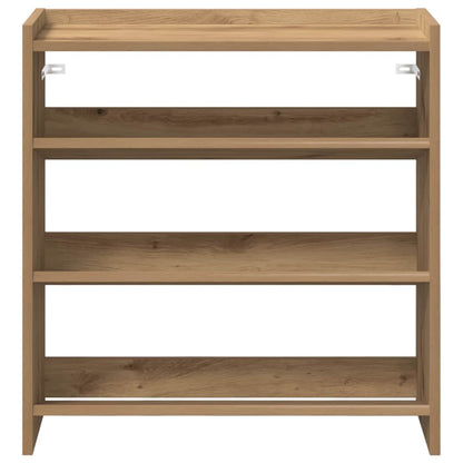 Schoenenrek 60x25x62 cm bewerkt hout artisanaal eikenkleur