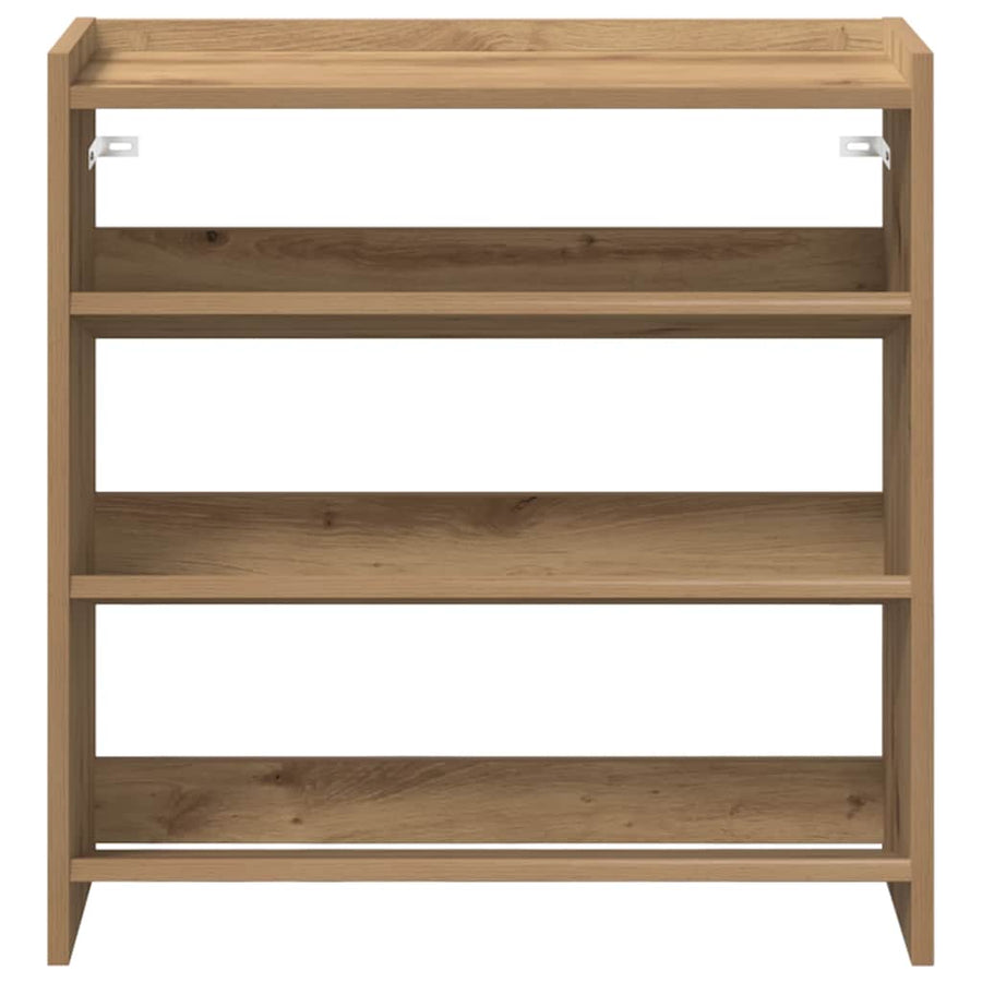 Schoenenrek 60x25x62 cm bewerkt hout artisanaal eikenkleur
