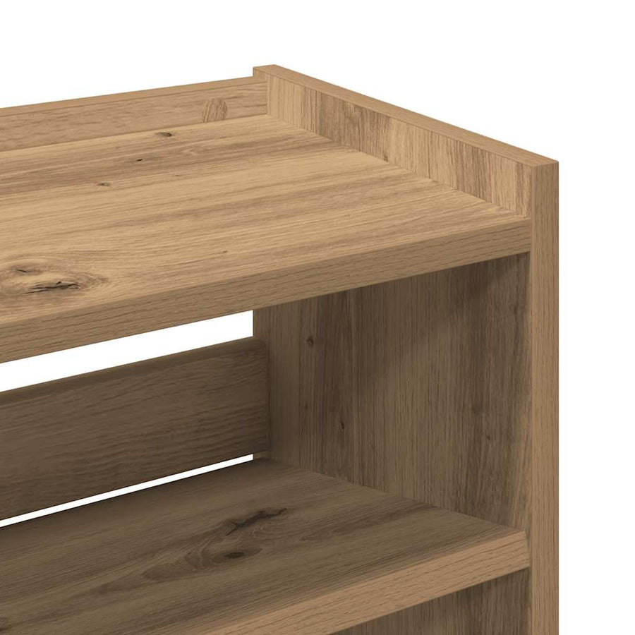 Schoenenrek 60x25x62 cm bewerkt hout artisanaal eikenkleur