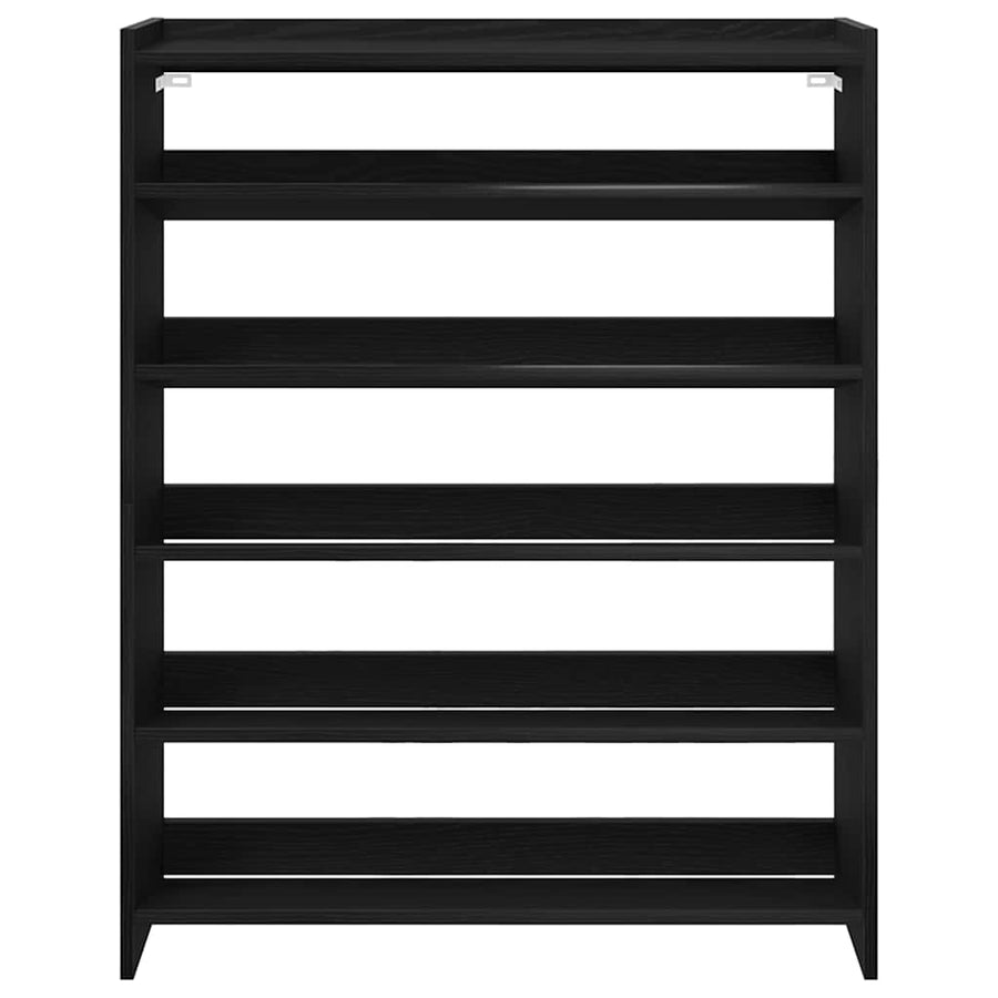 Schoenenrek 80x25x100 cm bewerkt hout zwart
