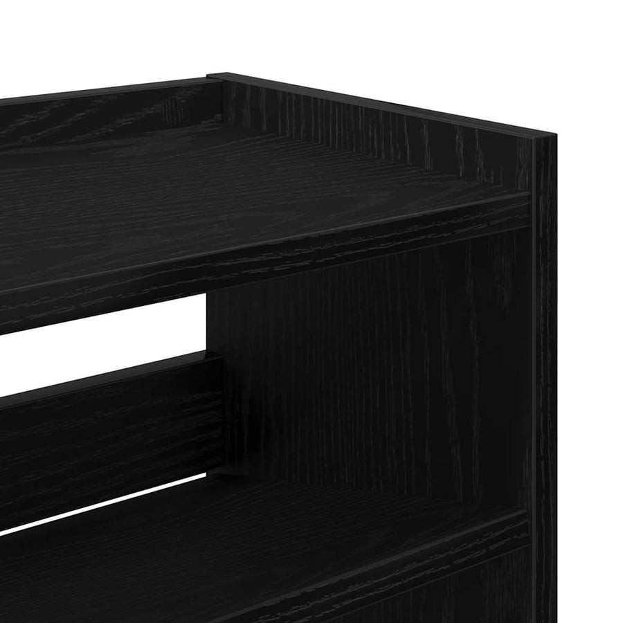 Schoenenrek 80x25x100 cm bewerkt hout zwart
