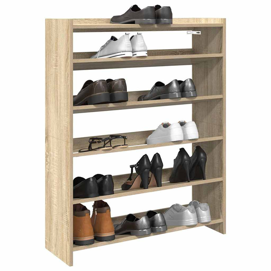 Schoenenrek 80x25x100 cm bewerkt hout sonoma eikenkleurig