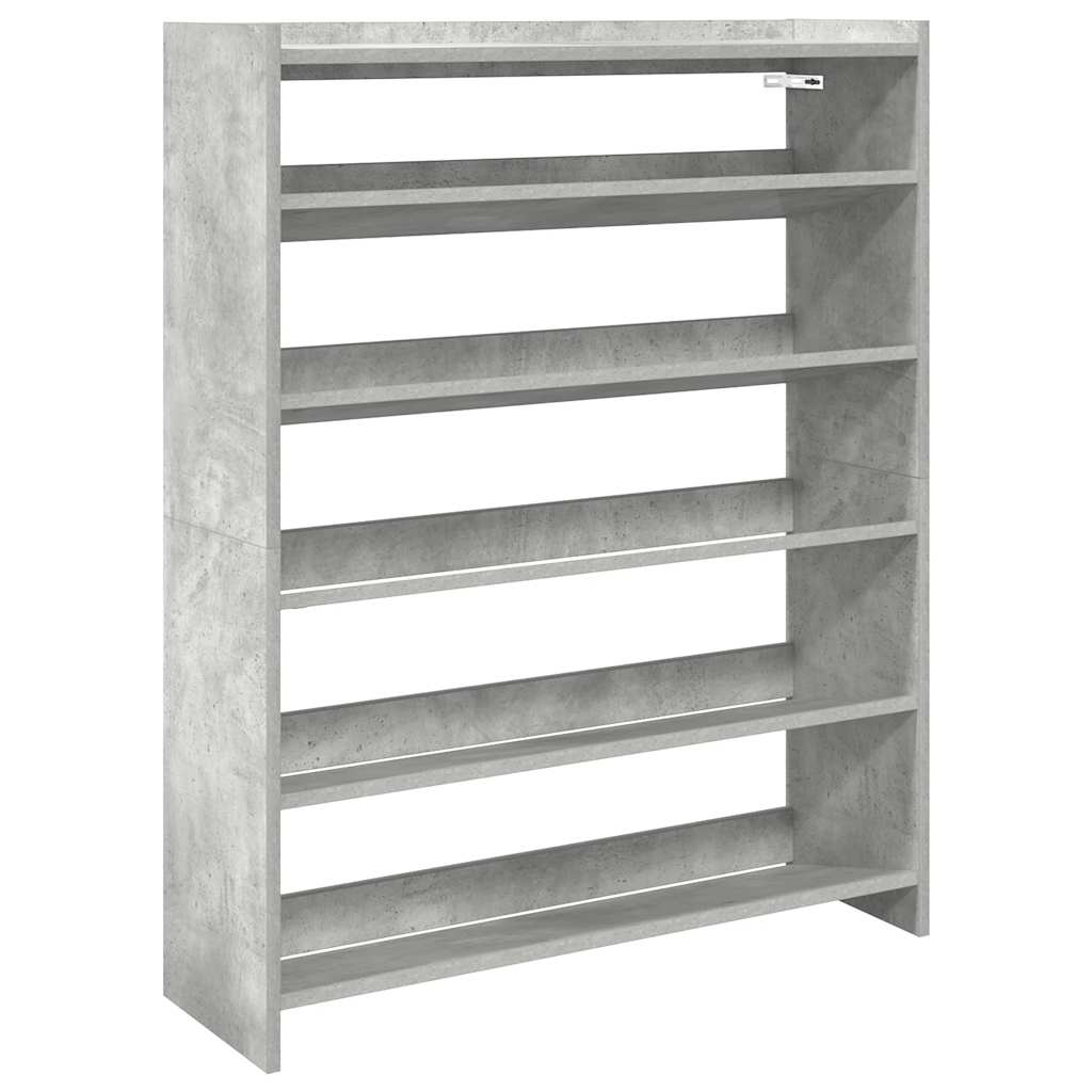 Schoenenkast 80x25x100 cm bewerkt hout betongrijs