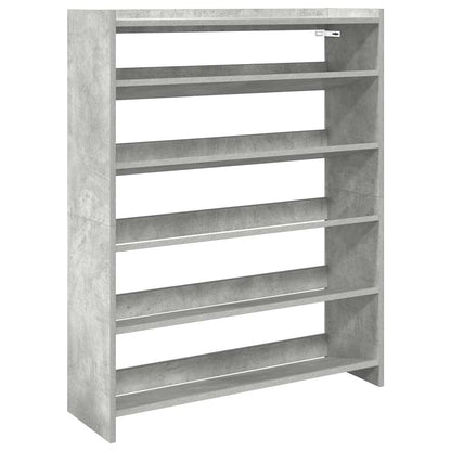 Schoenenkast 80x25x100 cm bewerkt hout betongrijs