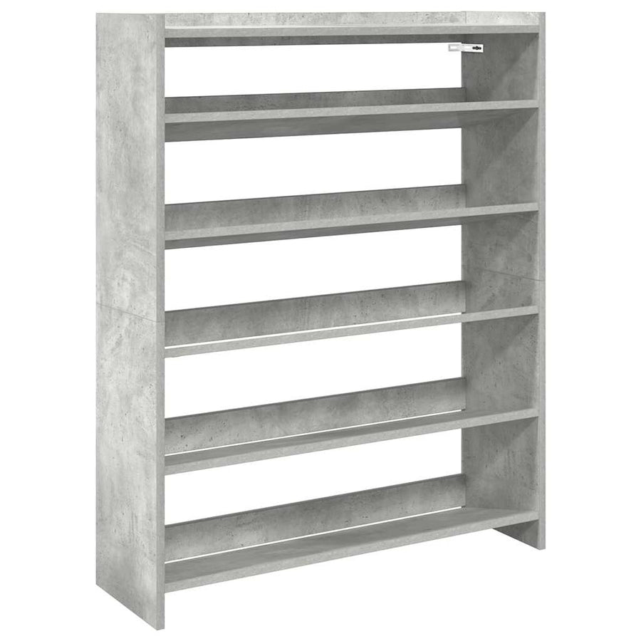 Schoenenkast 80x25x100 cm bewerkt hout betongrijs