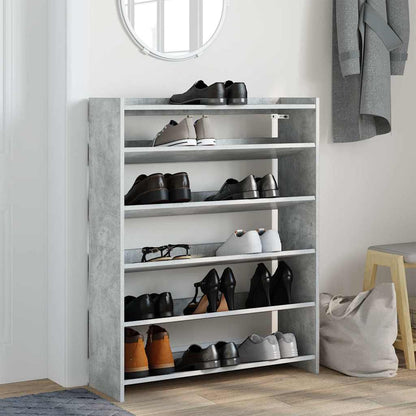 Schoenenkast 80x25x100 cm bewerkt hout betongrijs