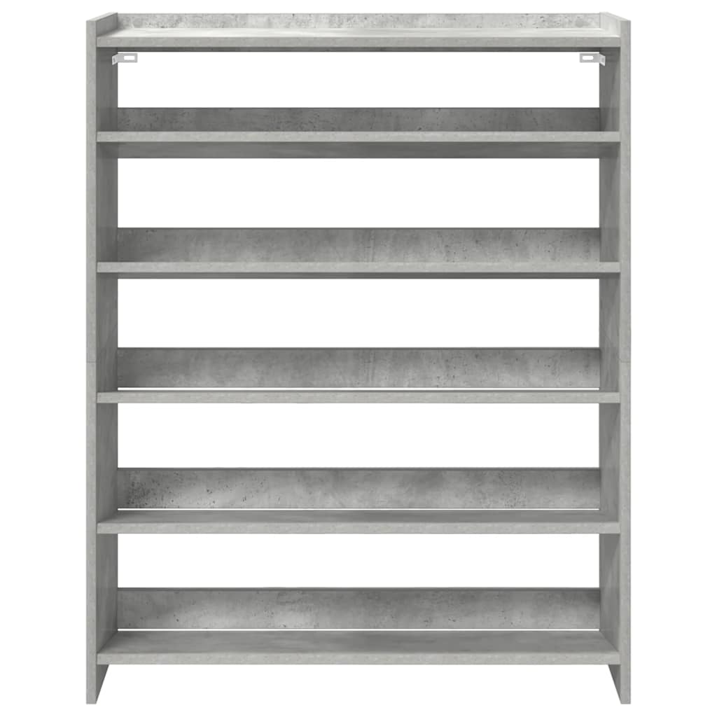 Schoenenkast 80x25x100 cm bewerkt hout betongrijs