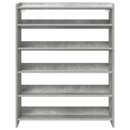 Schoenenkast 80x25x100 cm bewerkt hout betongrijs