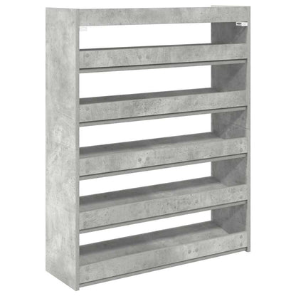 Schoenenkast 80x25x100 cm bewerkt hout betongrijs
