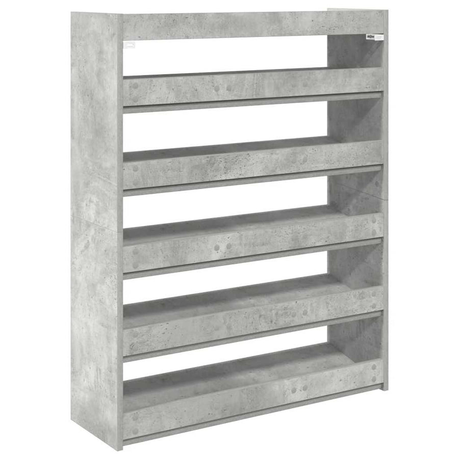Schoenenkast 80x25x100 cm bewerkt hout betongrijs
