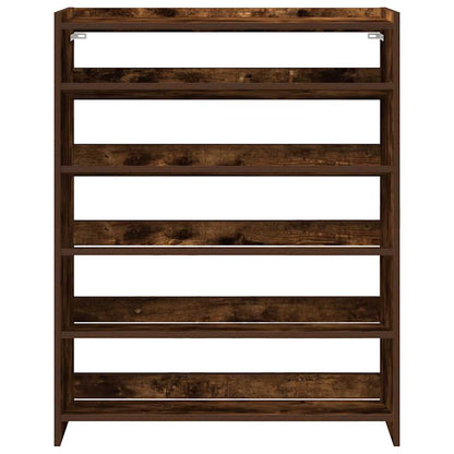 Schoenenrek 80x25x100 cm bewerkt hout gerookt eikenkleurig