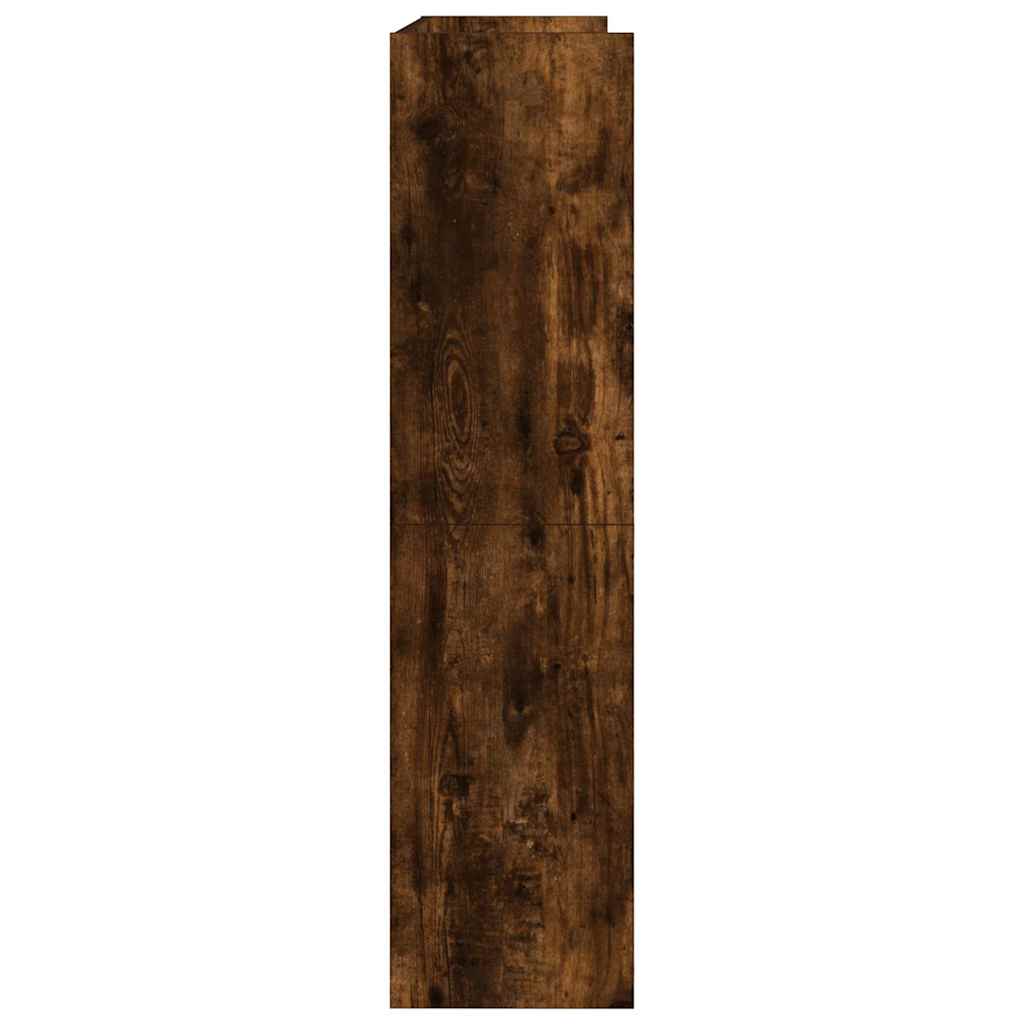 Schoenenrek 80x25x100 cm bewerkt hout gerookt eikenkleurig