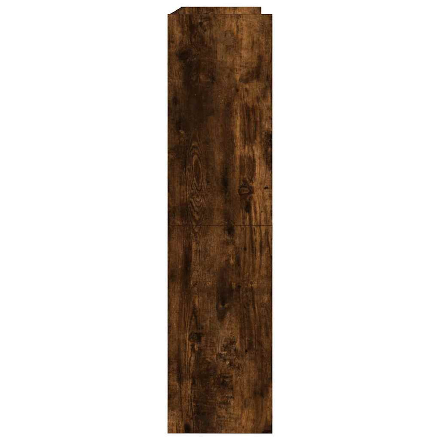 Schoenenrek 80x25x100 cm bewerkt hout gerookt eikenkleurig