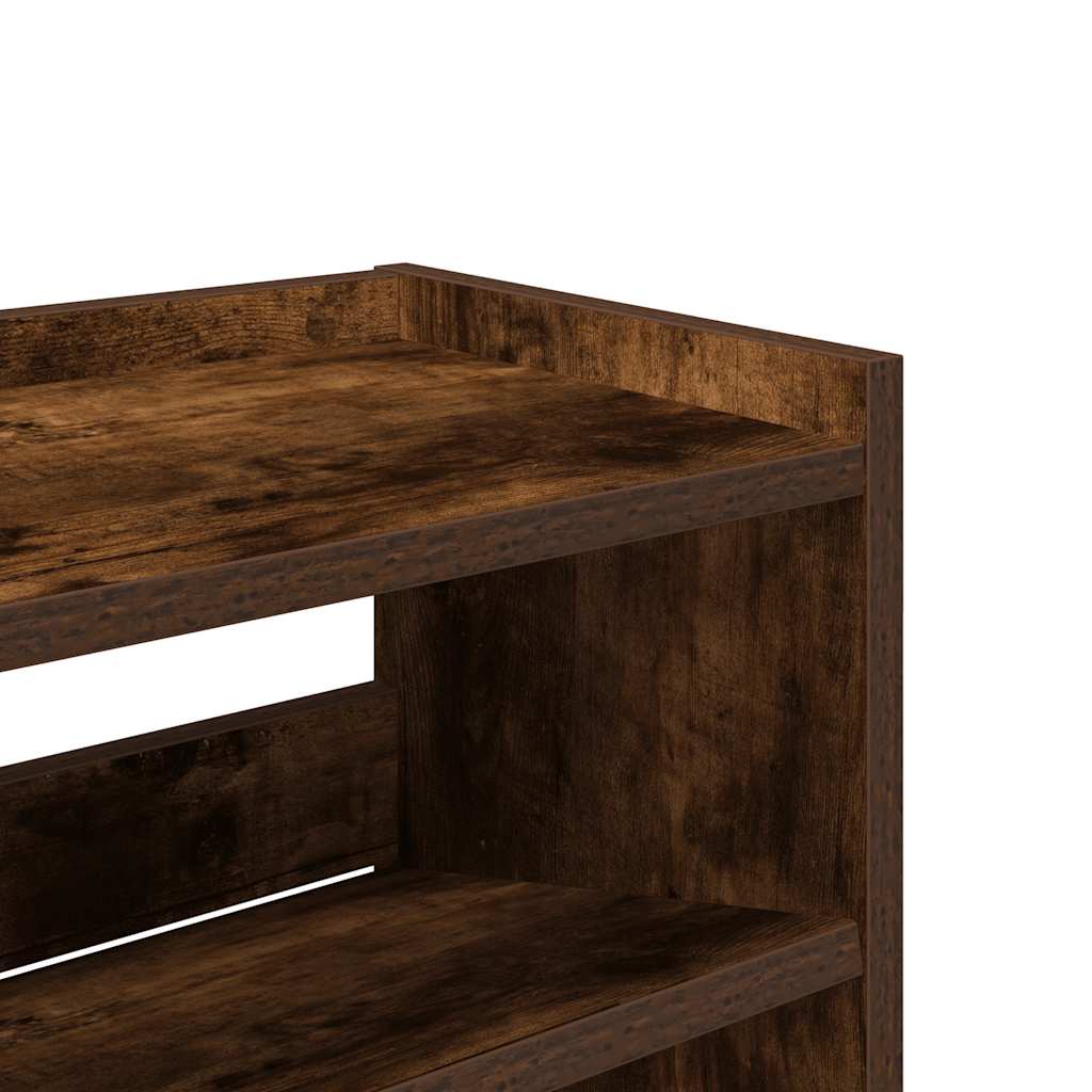 Schoenenrek 80x25x100 cm bewerkt hout gerookt eikenkleurig