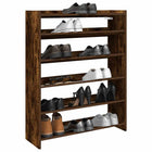 Shoe rack 80x25x100 cm engineered wood smoked oak-colored