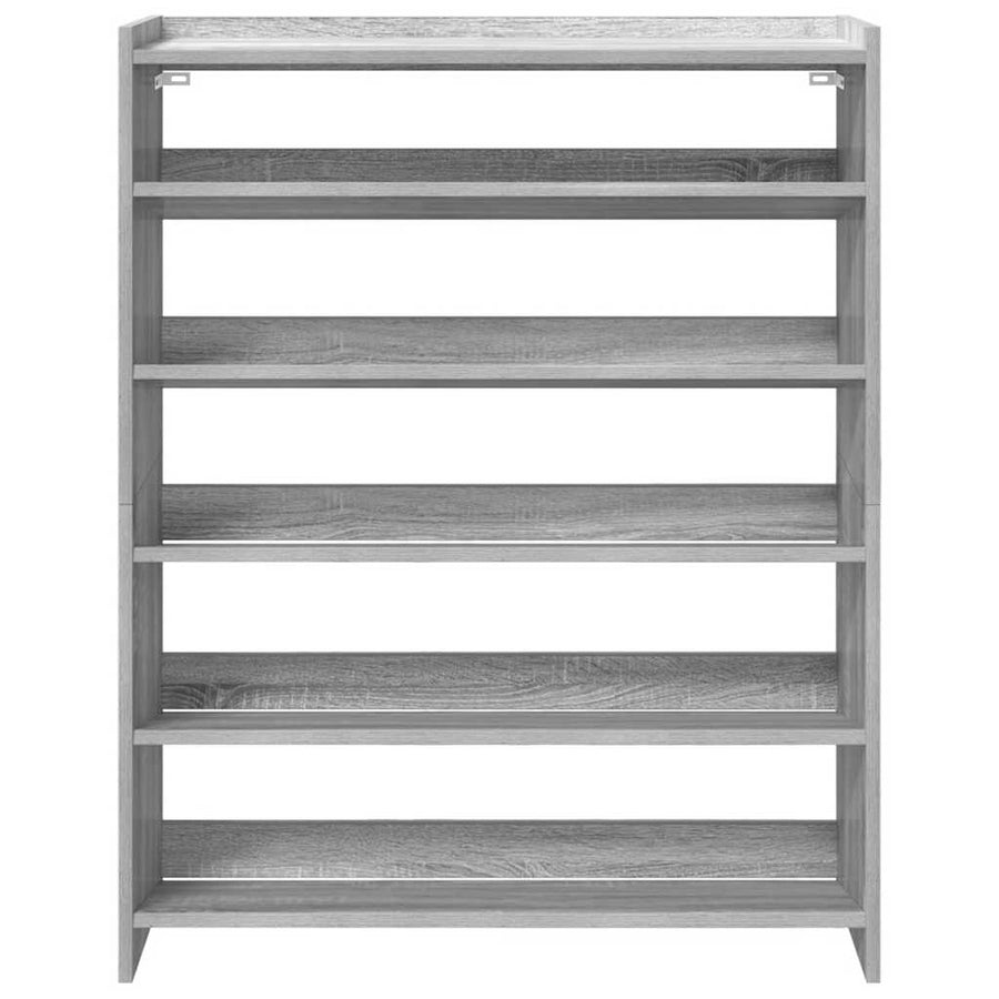 Schoenenrek 80x25x100 cm bewerkt hout grijs sonoma eikenkleurig