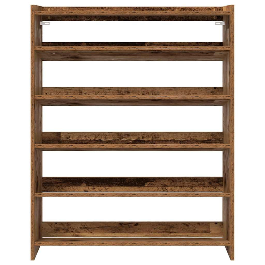 Schoenenrek 80x25x100 cm bewerkt hout oud houtkleurig