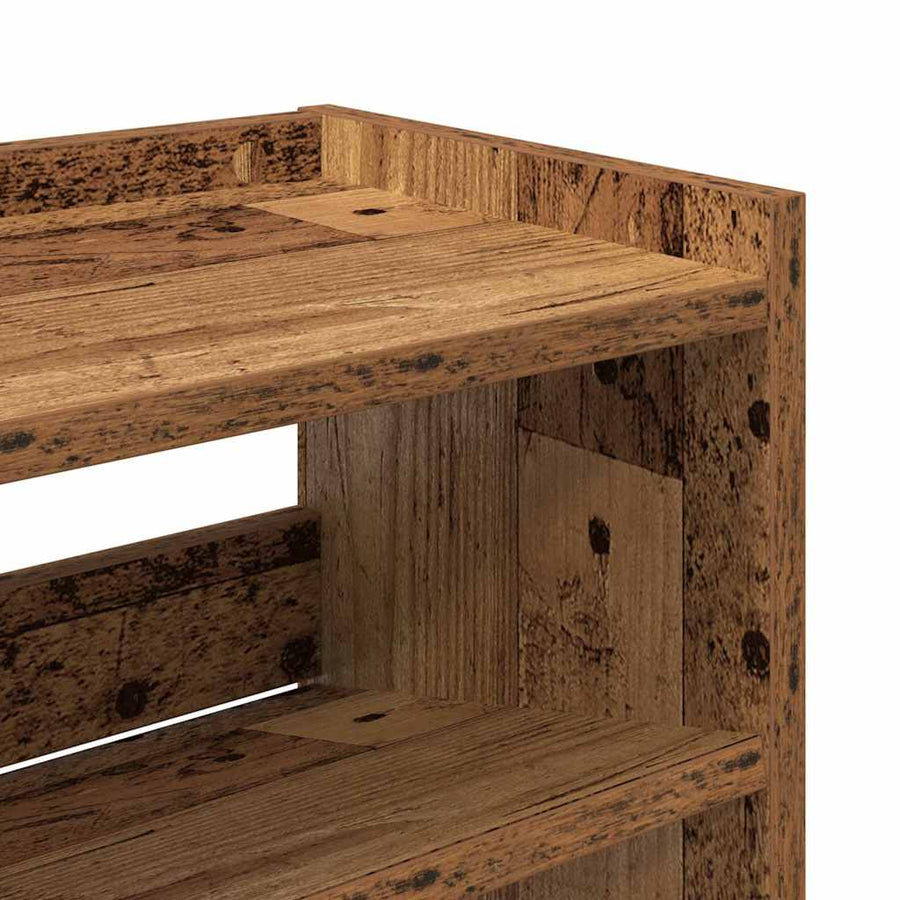 Schoenenrek 80x25x100 cm bewerkt hout oud houtkleurig