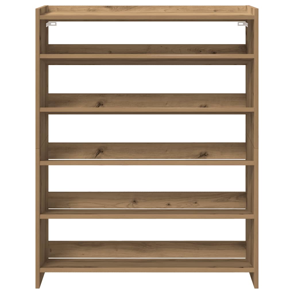Schoenenrek 80x25x100 cm bewerkt hout artisanaal eikenkleur
