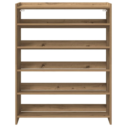 Schoenenrek 80x25x100 cm bewerkt hout artisanaal eikenkleur