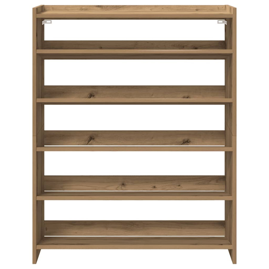 Schoenenrek 80x25x100 cm bewerkt hout artisanaal eikenkleur