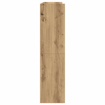 Schoenenrek 80x25x100 cm bewerkt hout artisanaal eikenkleur