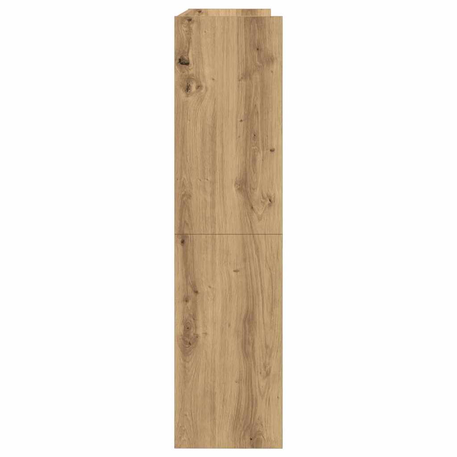 Schoenenrek 80x25x100 cm bewerkt hout artisanaal eikenkleur