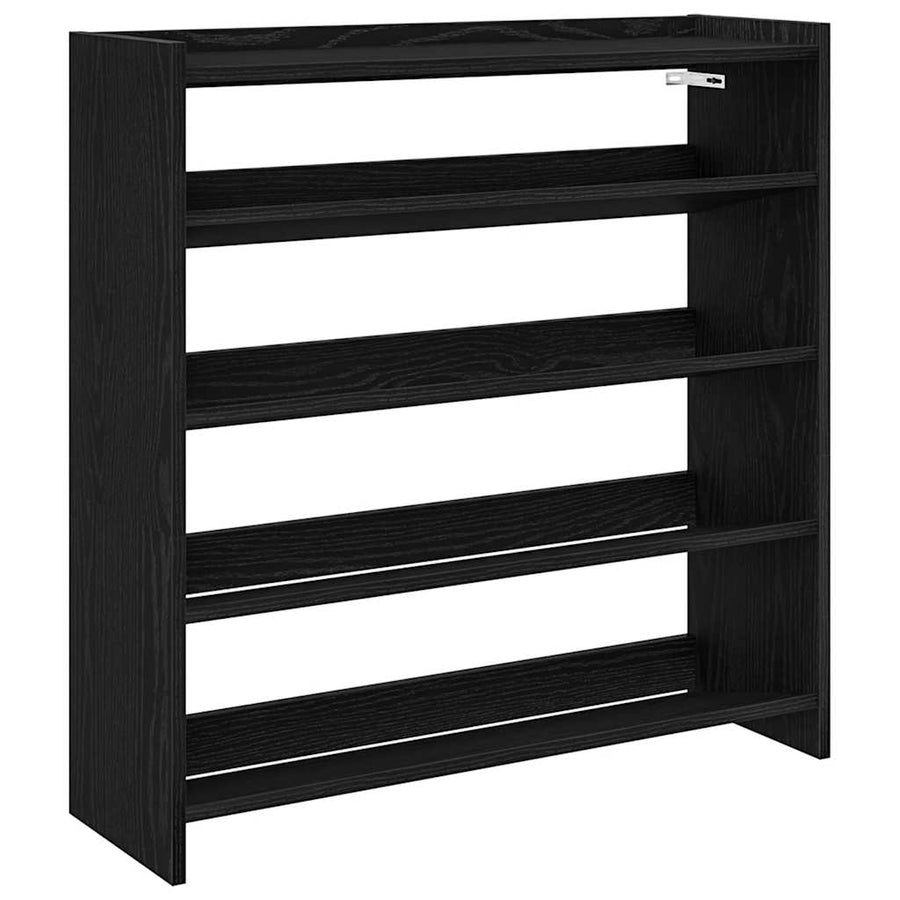 Schoenenrek 80x25x81 cm bewerkt hout zwart