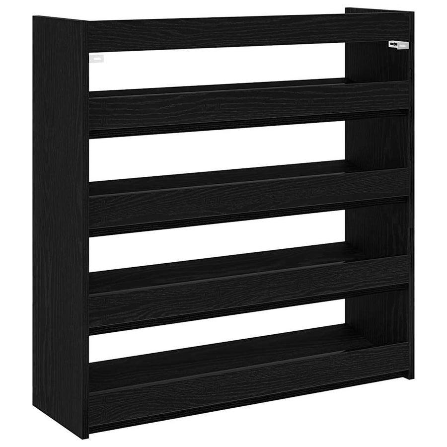 Schoenenrek 80x25x81 cm bewerkt hout zwart