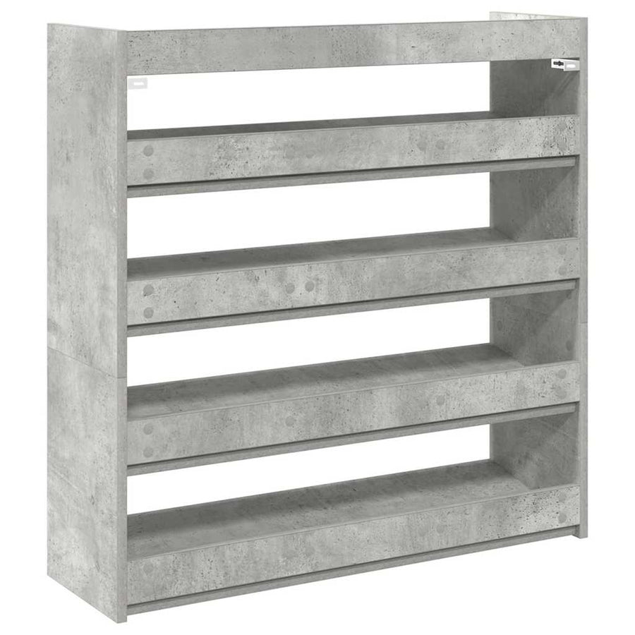 Schoenenrek 80x25x81 cm bewerkt hout betongrijs