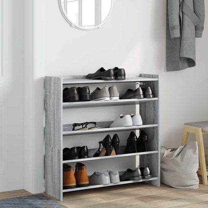 Schoenenrek 80x25x81 cm bewerkt hout grijs sonoma eikenkleur