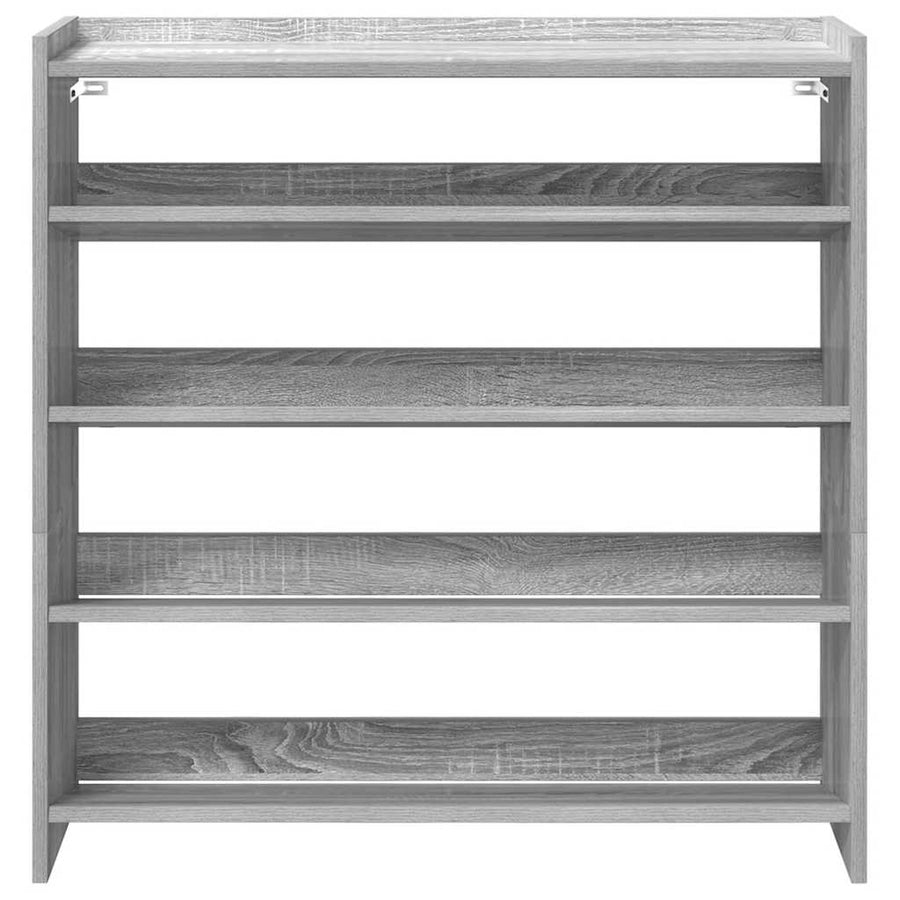 Schoenenrek 80x25x81 cm bewerkt hout grijs sonoma eikenkleur