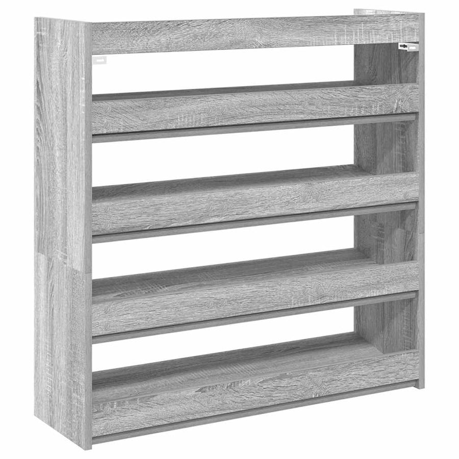 Schoenenrek 80x25x81 cm bewerkt hout grijs sonoma eikenkleur