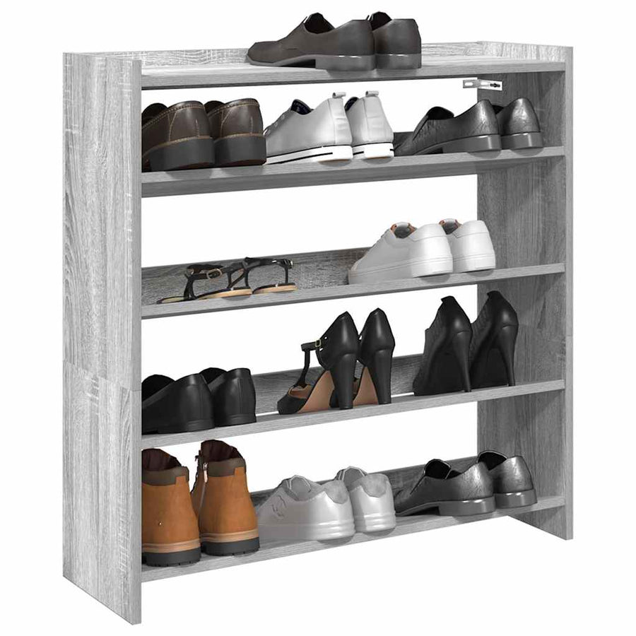 Schoenenrek 80x25x81 cm bewerkt hout grijs sonoma eikenkleur