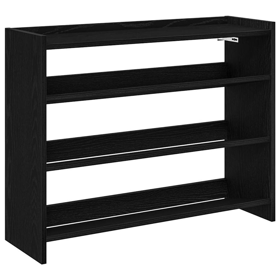 Schoenenrek 80x25x61,5 cm bewerkt hout zwart