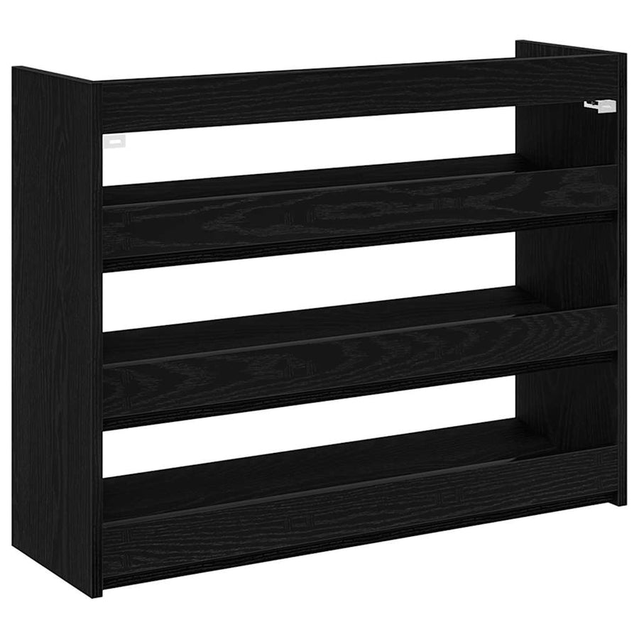 Schoenenrek 80x25x61,5 cm bewerkt hout zwart