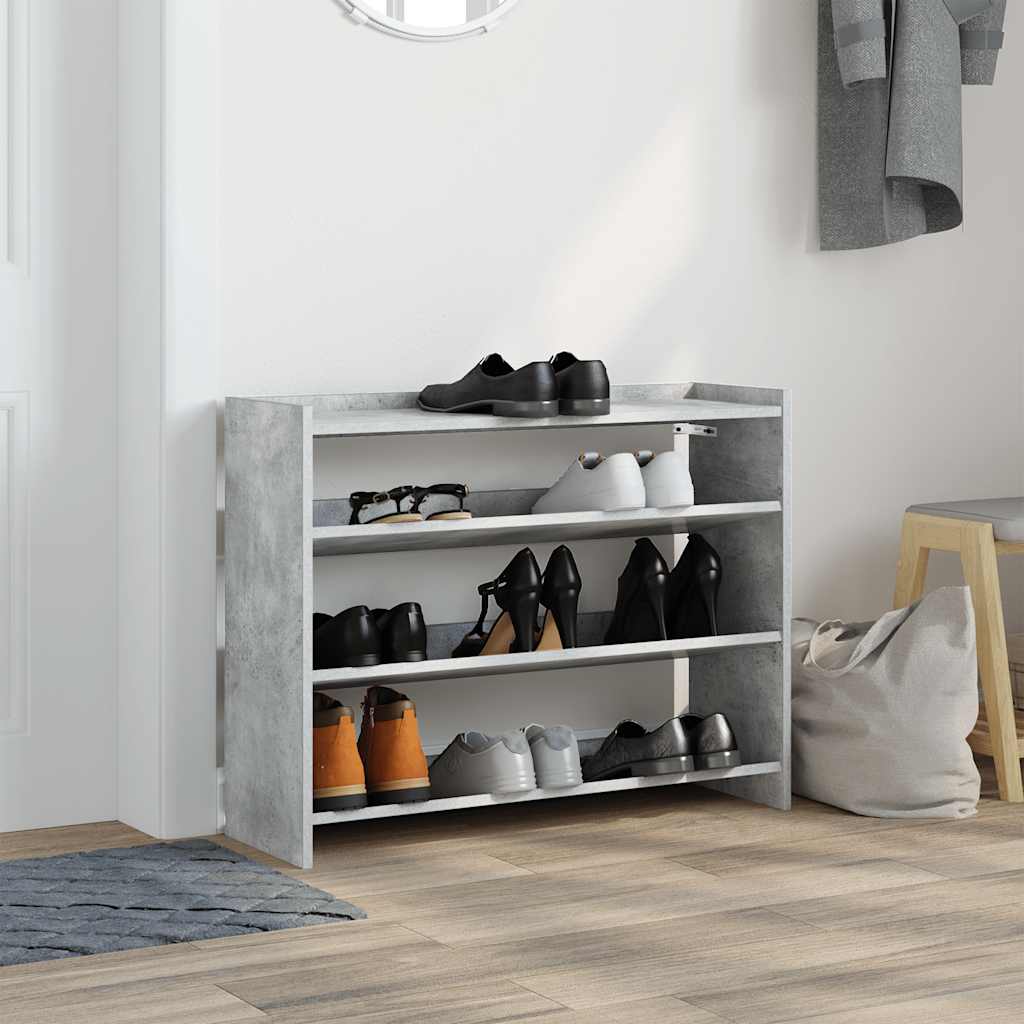 Schoenenrek 80x25x61,5 cm bewerkt hout betongrijs